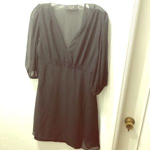 Sweet black dress. Slip with sheer overlay